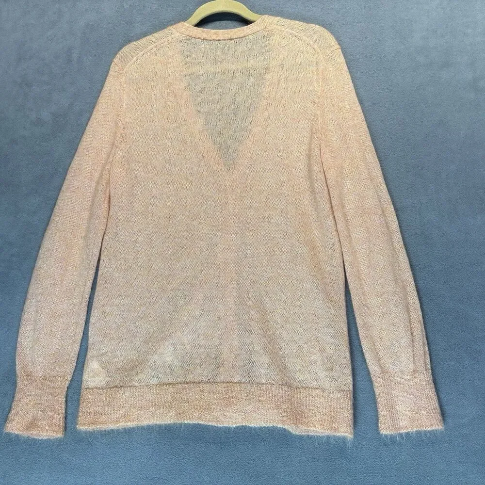 J Crew Womens Size Large Boyfriend Mohair Blend Cardigan Sweater Peach‎